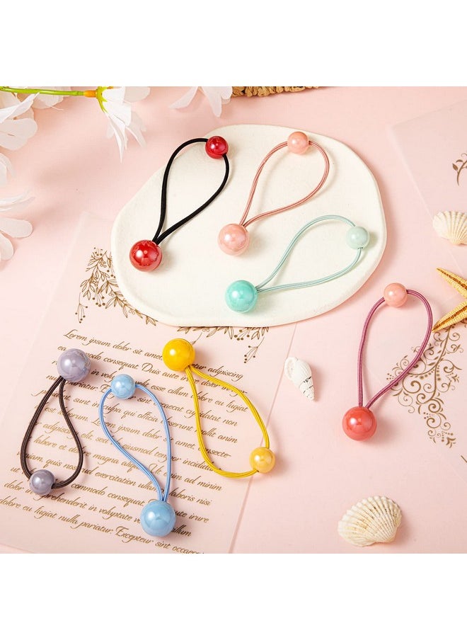 Chuangdi 14 Pcs Double Balls Elastic Ponytail Holders Colorful Kids Hair Ties With Balls Cute Ball Hair Ties Circle Bubble Hair Bands Rubber Hair Elastics Ties For Baby Toddler Girls Women (Classic Style)  - Image 4