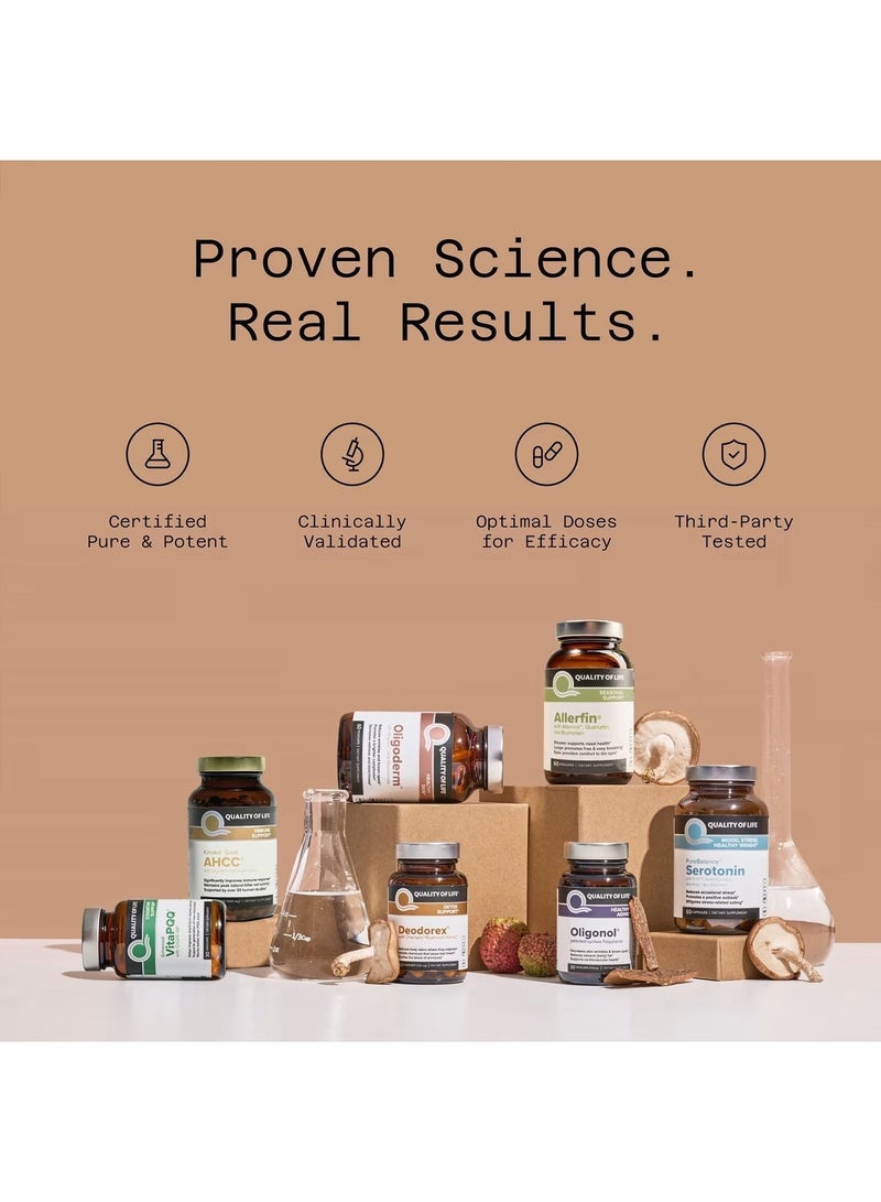 Quality of Life, Kinoko® Gold AHCC®, 500 mg, 60 Vegicaps - Image 3