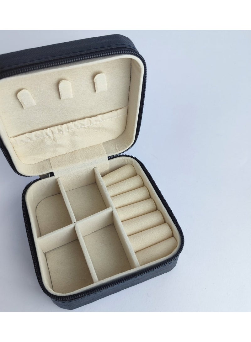 Zippered Jewelry Organizer Box – Inner Compartments & Travel-Friendly - Image 1