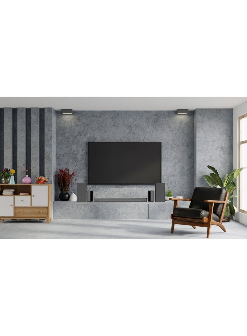 Powerology Wireless Home Theater Sound Bar 5.2.4CH Dual Woofer System, Immersive Powerful Sound, Universal Audio Interface, Wireless Mic Included, Wireless Woofers & Speakers, Easy Setup and Connectivity, Bluetooth - Black - Image 2