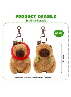 KASTWAVE 2Pcs Capybara Plush Keychain, Kawaii Capybara Stuffed Animals Dolls Pendant, Realistic Capybara Stuffed Animals Toy, Capybara Pendant, for Backpack Decoration Gift for Kids  - Image 5