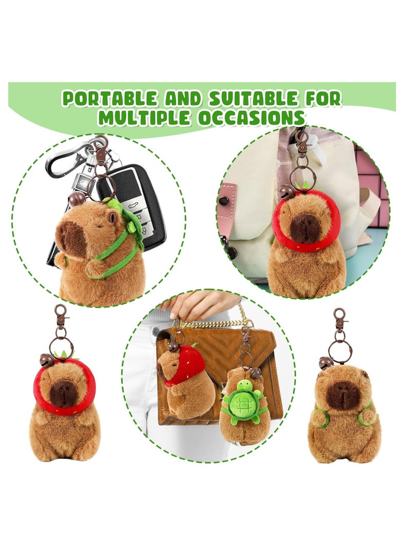 KASTWAVE 2Pcs Capybara Plush Keychain, Kawaii Capybara Stuffed Animals Dolls Pendant, Realistic Capybara Stuffed Animals Toy, Capybara Pendant, for Backpack Decoration Gift for Kids - Image 2