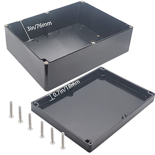 YETLEBOX Watertight Junction Box, IP67 Waterproof Project Box Durable ABS Plastic Electronic Enclosure Case for DIY Electrical Project Black 11.42" x 8.27" x 3.94"(290 x 210 x 100 mm) - Image 4