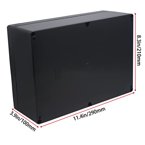 YETLEBOX Watertight Junction Box, IP67 Waterproof Project Box Durable ABS Plastic Electronic Enclosure Case for DIY Electrical Project Black 11.42" x 8.27" x 3.94"(290 x 210 x 100 mm) - Image 2
