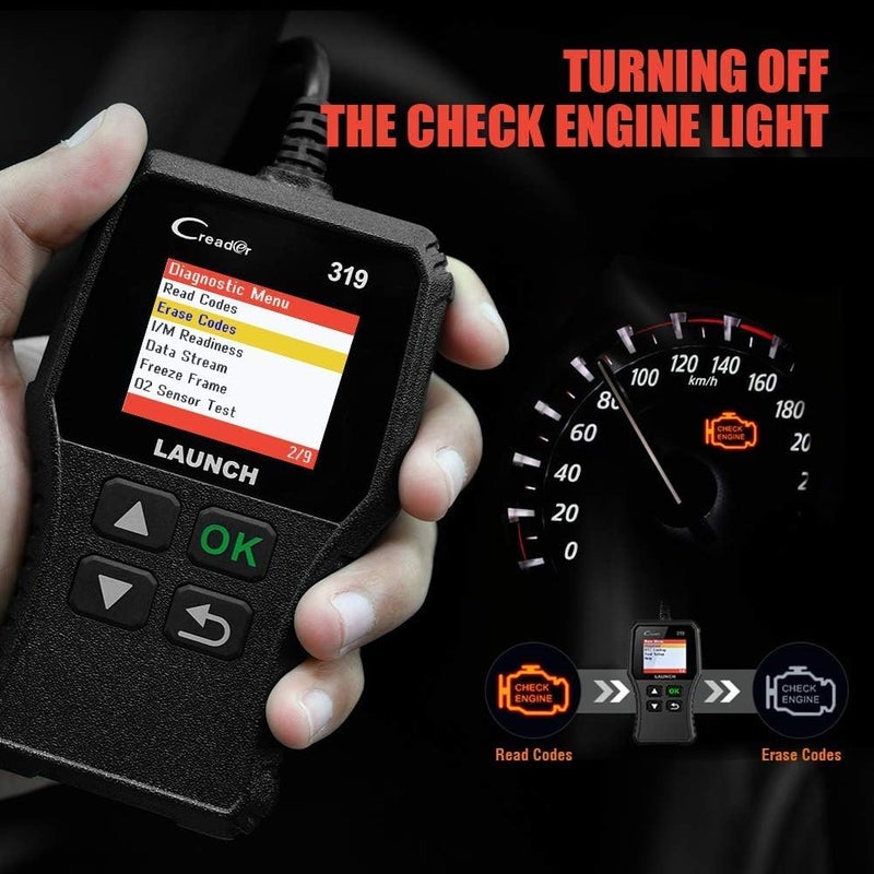 LAUNCH CR319 OBD2 Scanner Check Engine Code Reader Live Data EVAP O2 Tool - Image 1