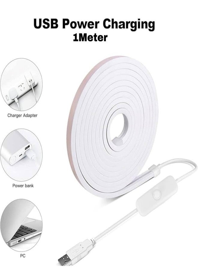 KBR شريط إضاءة نيون ذكي LED من KBR مع شحن USB - إضاءة زخرفية دافئة اللون للمهرجانات الداخلية والخارجية، ديوالي، عيد الميلاد، الشرفة، المدخل، الأعمدة مع توصيل سهل (1 متر) - Image 2