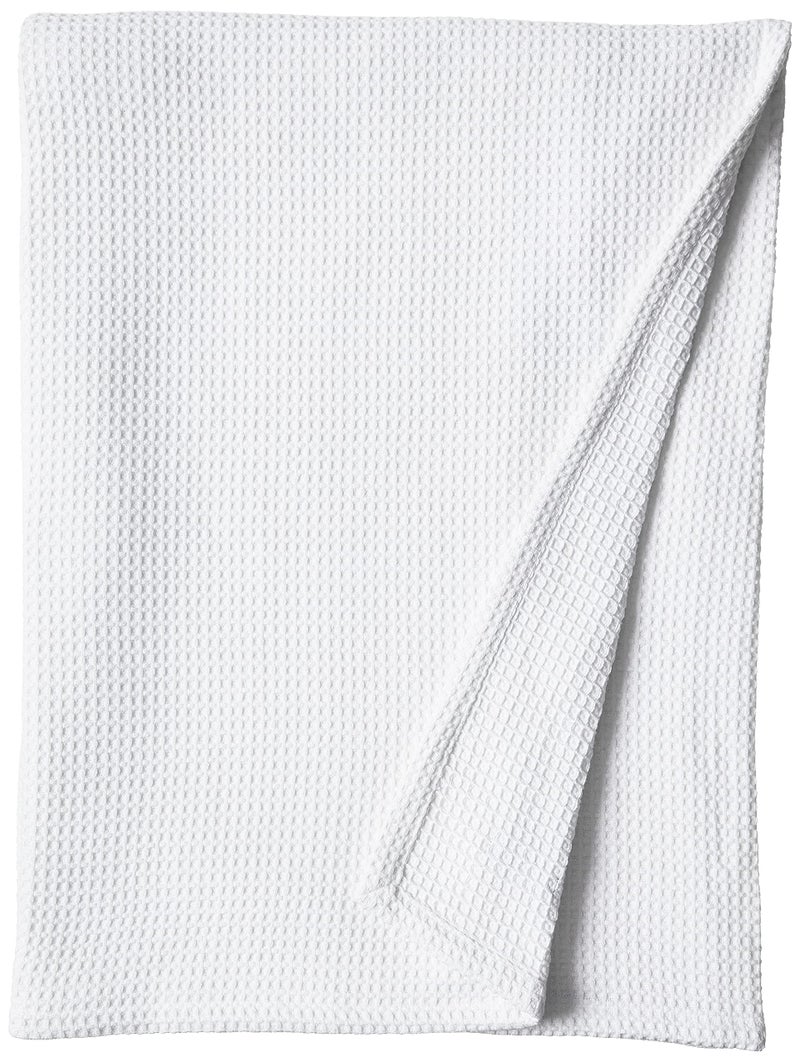 Vera Wang  Queen Blanket Luxury Cotton Bedding Super Soft Essentials with Waffle Weave Knit Waffleweave White Queen