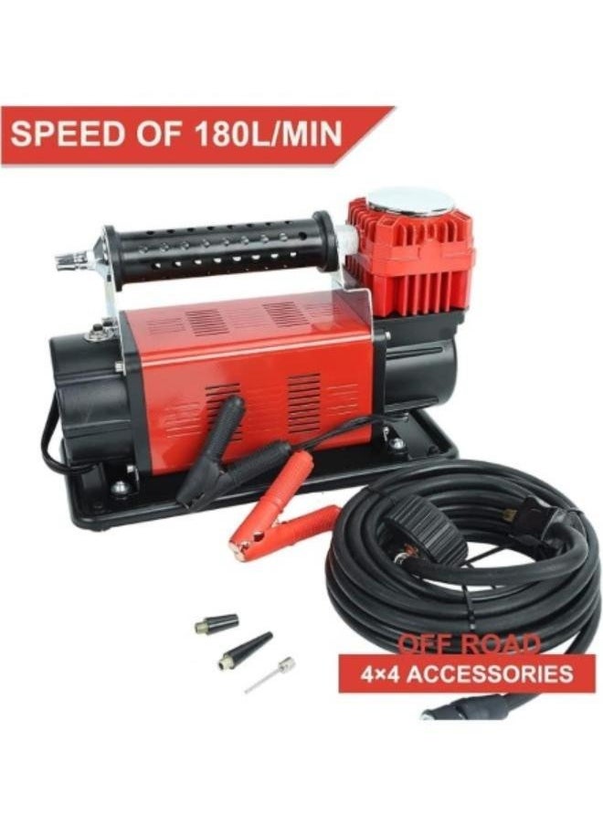 Generic Portable Air Compressor, 180L/M 150 PSI Car Tire Air Pump, Single Stage Automatic Inflator For SUVs, RVs, Bikes CSK-102-15  - Image 1