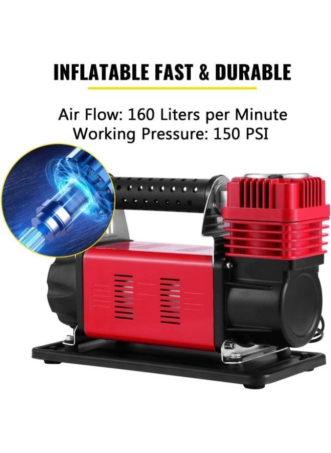 Generic Portable Air Compressor, 180L/M 150 PSI Car Tire Air Pump, Single Stage Automatic Inflator For SUVs, RVs, Bikes CSK-102-15  - Image 4