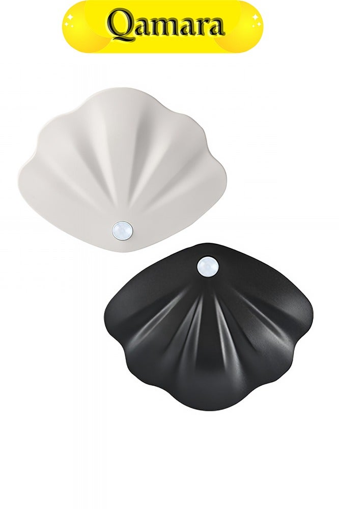 QAMARA Smart sensor night light, shell shape wall lamp, with three adjustable light colors, suitable for bedroom bedside, corridor, living room, stairs. - Image 1