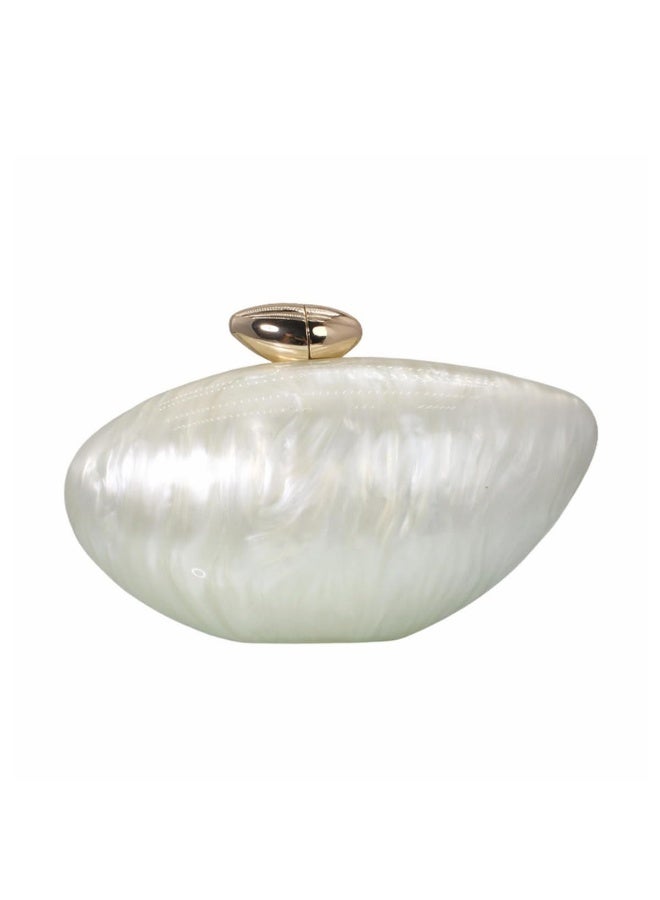 Shell Shape Acrylic Clutch Trendy Metallic Acrylic Evening Bag Shiny Egg Purses and Handbags for Women Wedding Party - Image 1