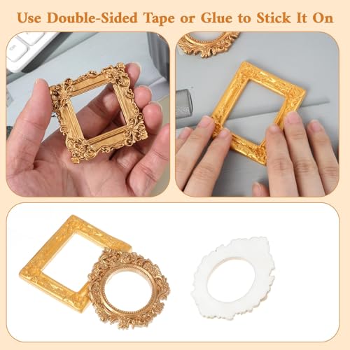squishy 14 PCS Mini Photo Frame, Vintage Photo Frame, Resin Mini Frames for Home Decor, DIY Projects, Party Decorations, Photography Props, Jewelry Display, Wall Hanging - Image 4