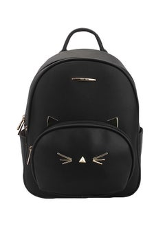 Faux Leather Fashion Backpack Black