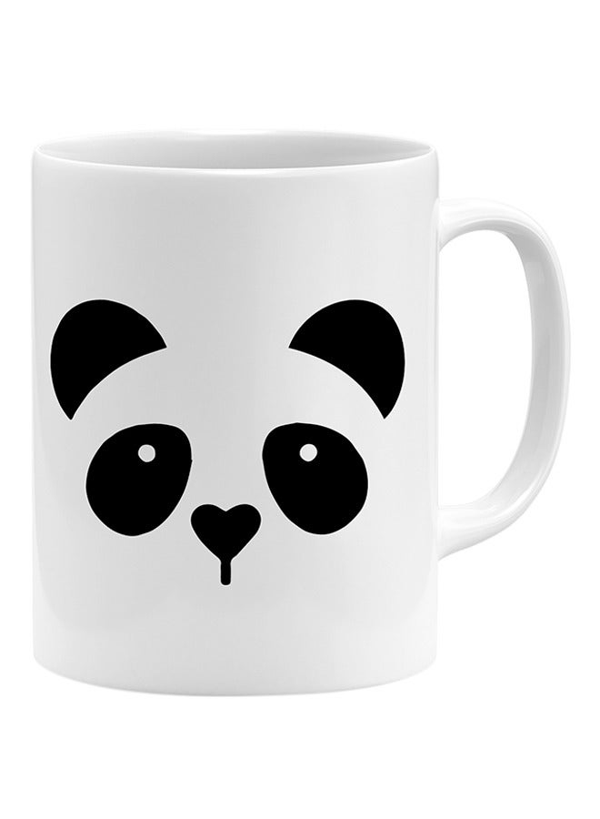 LIT Panda Face Coffee White Ceramic Mug - Image 1