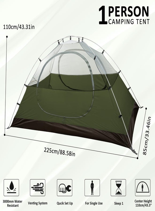 Bessport Camping Tent 1 Person Tent Waterproof Two Doors Backpacking Tent Easy Setup Lightweight for Outdoor, Hiking Mountaineering Travel - Image 2