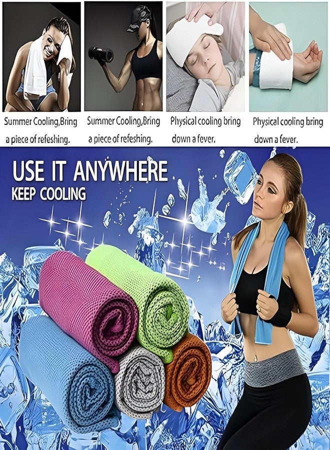 BROOKITCHEN Cooling Towels (40"x12"), Cooling Towel for Neck and Face, Soft Breathable Chill Ice Towel, Stay Cool Sweat Rags for Gym, Yoga, Workout, Exercise, Sport, Beach, Camping, Cruise (6) - Image 2