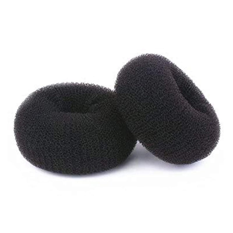 NICEMOVIC Hair Donut Ring Style Bun Maker, 2PCS Chignon Shaper for Thick and Long Hair (3.5 Inch, Black) - Image 1