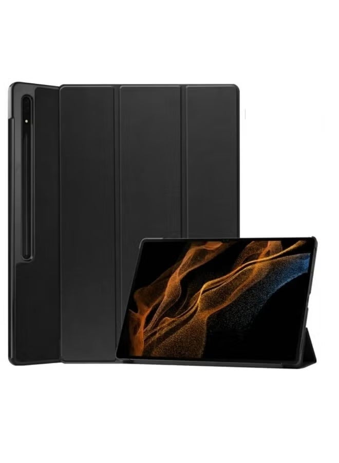 ZOOMEE Galaxy Tab S10 Ultra Case SM-X920, Ultra Slim Fit Shell Kickstand Auto Sleep Wake Smart Cover Shockproof Protective Back Cover Case for Samsung Galaxy Tab S10 Ultra 14.6",Black - Image 1