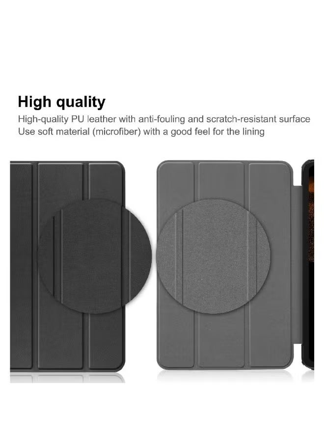 ZOOMEE Galaxy Tab S10 Ultra Case SM-X920, Ultra Slim Fit Shell Kickstand Auto Sleep Wake Smart Cover Shockproof Protective Back Cover Case for Samsung Galaxy Tab S10 Ultra 14.6",Black - Image 3