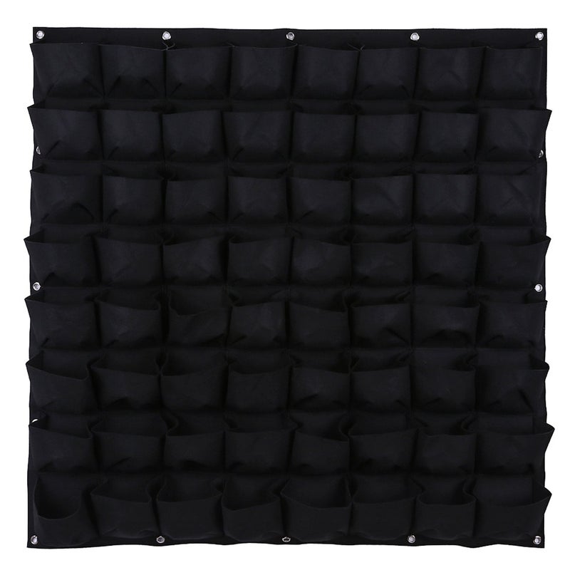 Ogrmar 64 Pockets Vertical Wall Garden Planter Plant Grow Bag for Flower Vegetable for Indoor/Outdoor (64 Pockets, Black) - Image 1