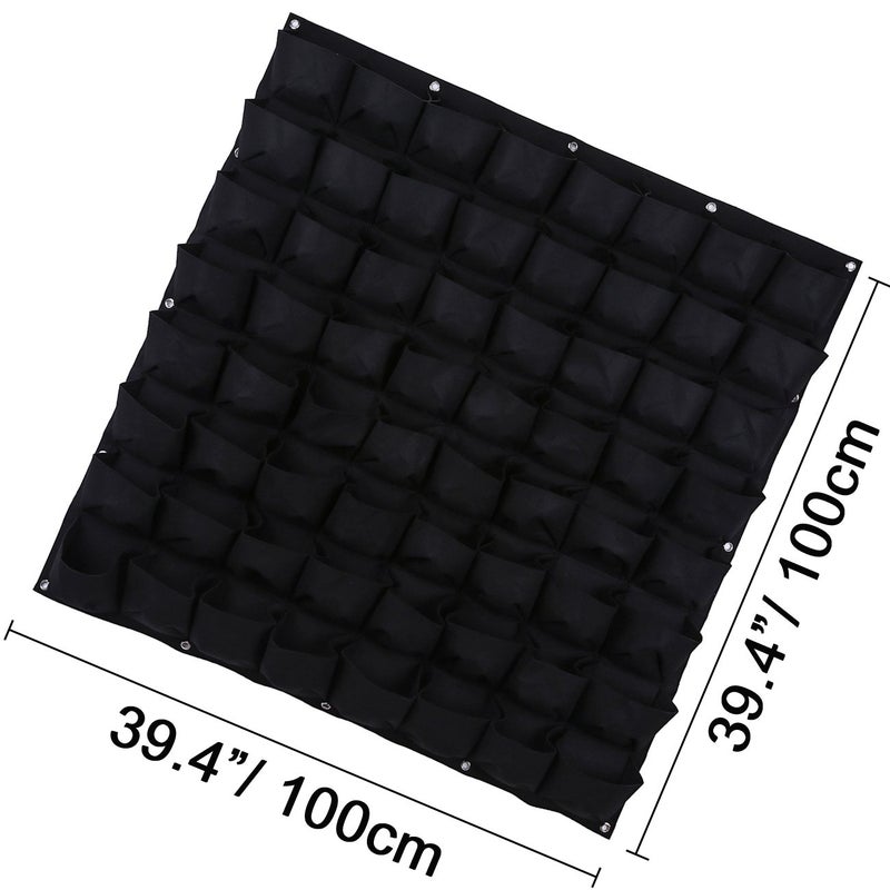 Ogrmar 64 Pockets Vertical Wall Garden Planter Plant Grow Bag for Flower Vegetable for Indoor/Outdoor (64 Pockets, Black) - Image 2