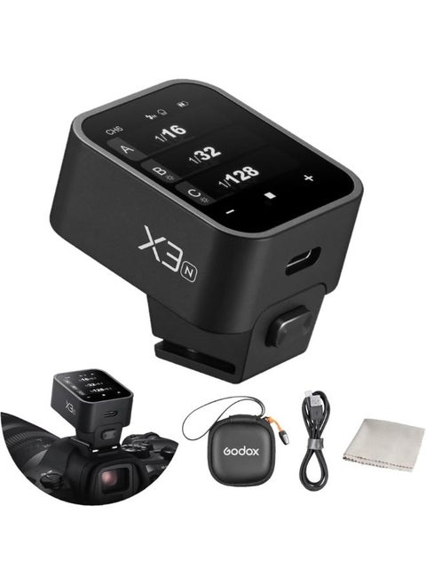 Godox X3-N Wireless Flash Trigger for Nikon – TTL, HSS 1/8000s, OLED Touchscreen, TCM Function, Built-in Battery – Godox Trigger for Nikon Flash & Camera Flash Light