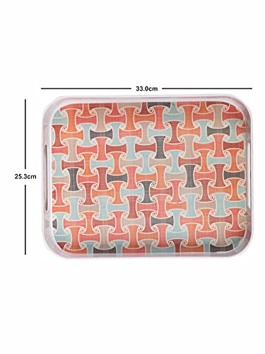 Goodhomes Melamine Rectangular Multicolor Serving Tray MT331 - Image 4