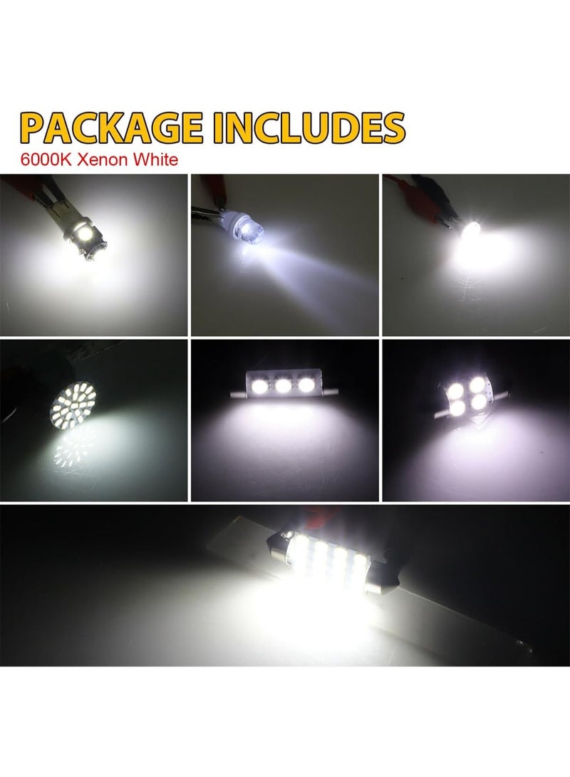 طقم إضاءة LED للسيارة مكون من 42 قطعة، مجموعة مصابيح داخلية للسيارة، 6000 كلفن 12 فولت T10 للاكسسوارات، الفرامل، لوحة الترخيص، الخرائط، أضواء الركن - Image 4
