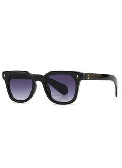 Retro Square Men Rivets Sunglasses Shades UV400 Fashion Women Green Sun Glasses Lentes De Sol Para Hombre Gafas De Sol-Lenses Color:Black gray gradient-Frame Color:As the picture