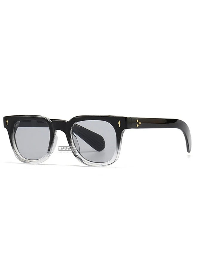 Generic - Retro Square Men Rivets Sunglasses Shades UV400 Fashion Women Green Sun Glasses Lentes De Sol Para Hombre Gafas De Sol-Lenses Color:Black gray gradient-Frame Color:As the picture - Image 1