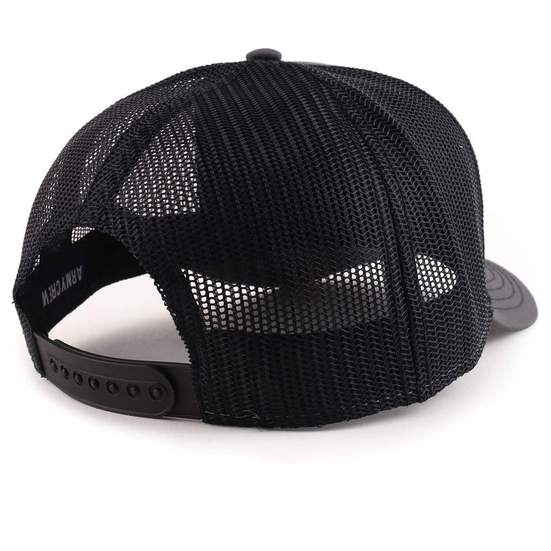 Armycrew Oversize XXL Low Profile Two Tone Mesh Back Trucker Baseball Cap - Charcoal Black - 2XL - Image 3