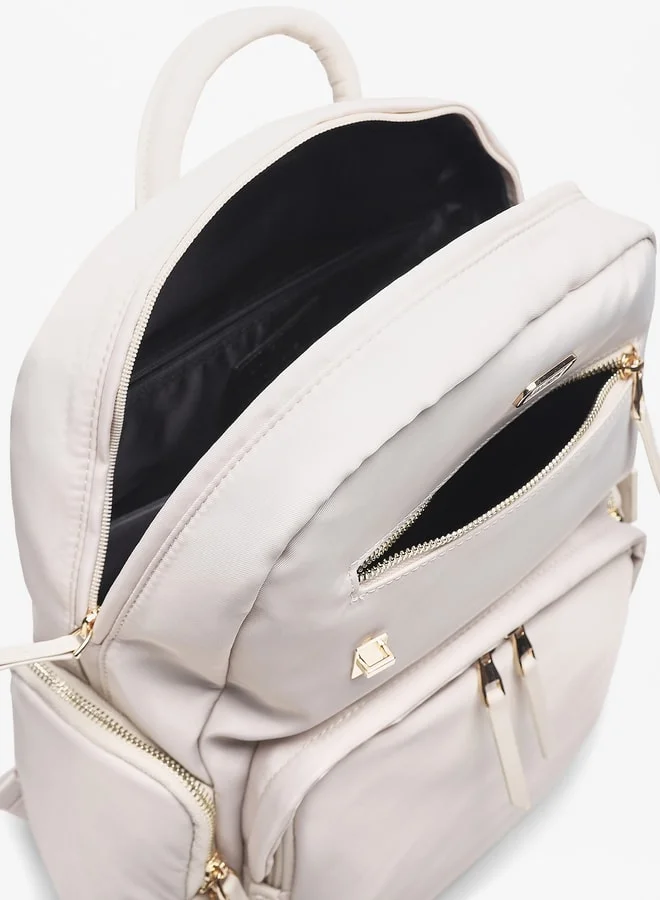 MISSY Women's Solid Backpack with Zip Closure and Adjustable Shoulder Straps