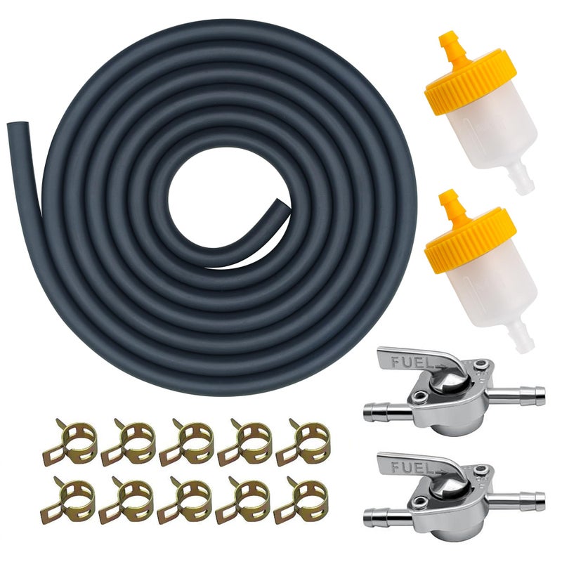 Strongthium 316 Fuel Line Hose Kit for Scooters ATVs Dirt Bikes Mini Bikes GoKarts with 316 Gas Clamps Valve Filters 66 FT - Image 3