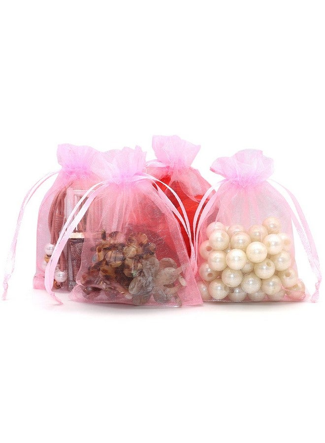 STARUBY 100Pcs Sheer Organza Bags 3X4 Inches Drawstring Jewelry Mesh Pouches Gift Bags For Wedding Party Christmas Gifts Festival Gift Candy Bags Pink - Image 4