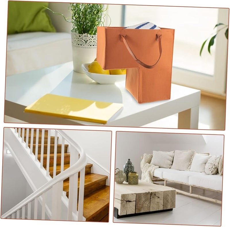 سلة غسيل قماش كبيرة السعة منظف السلالم سلة تخزين قابلة للطي بيج - Image 4