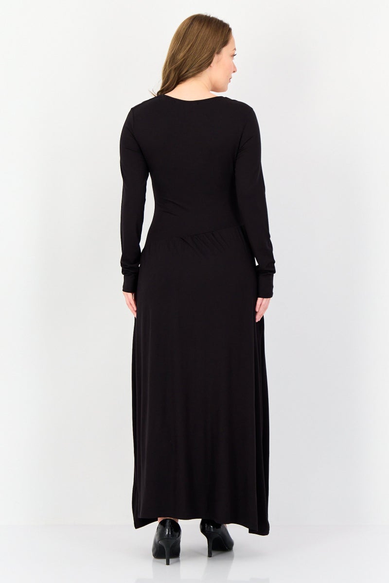 bebe Women Solid Maxi Dress, Black - Image 3