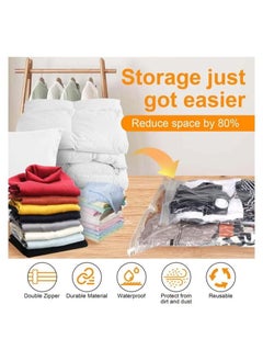 XiuWoo Vacuum Seal Storage Bags, 10 Pack Reusable Compression Bags (2 Extra Large + 2 Large + 2 Medium + 4 Small), Premium Vacuum Storage Bags with Electric Pump for Bedding, Clothes, Curtains, Pillows  - Image 4