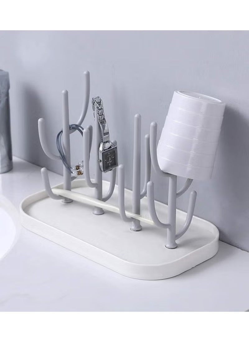 Bottle Drying Rack, Creative Tree Branch Baby Bottle Dryer Holder with Base, Drying Rack for Bottles, Teats, Cups, Pump Parts and Accessories, Detachable Bottle Dryer Holder (Grey)  - Image 2