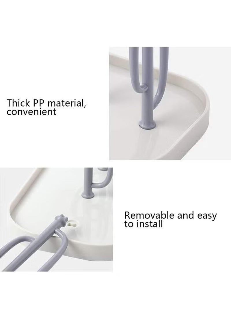 Bottle Drying Rack, Creative Tree Branch Baby Bottle Dryer Holder with Base, Drying Rack for Bottles, Teats, Cups, Pump Parts and Accessories, Detachable Bottle Dryer Holder (Grey)  - Image 3