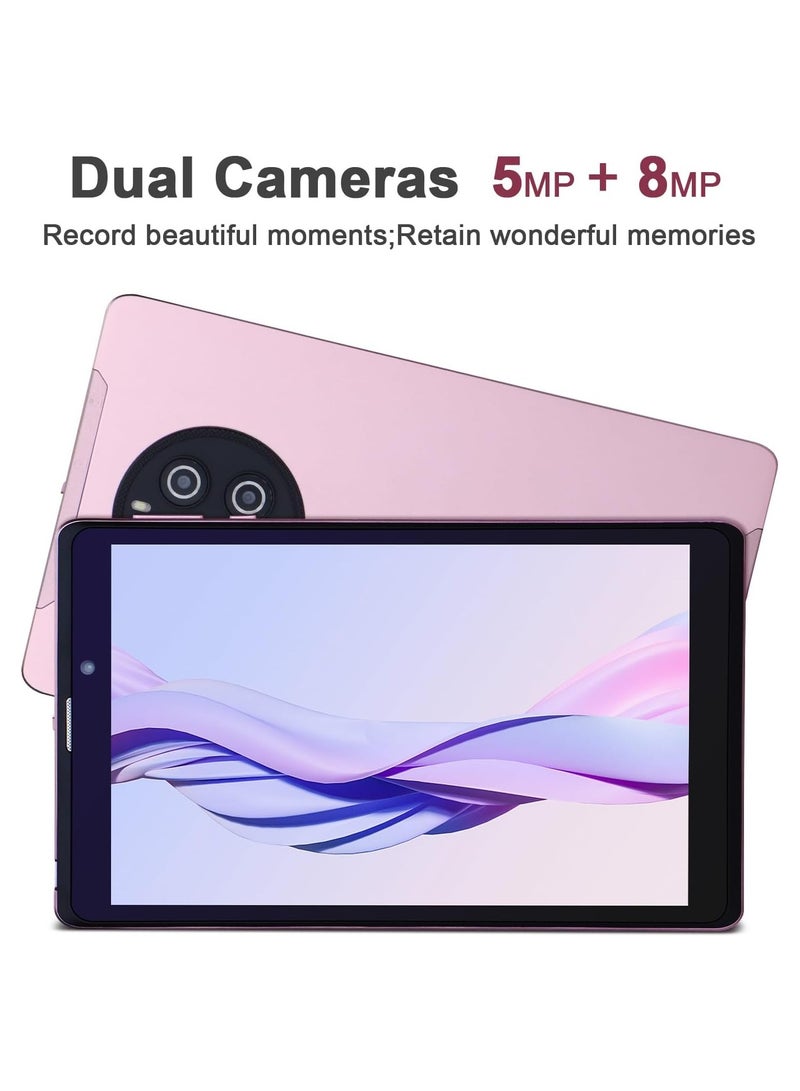 REBENUO Tablet CM815 8-inch screen LTE connectivity supports 5G band Wi-Fi connection equipped with 8GB RAM and 512GB storage space with a durable shock-resistant cover (Pink) - Image 5