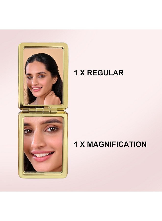 Milagro Beauty Foldable Makeup Mirror Glass Pocket Mirror For Women Compact Size Mirror For Handbag Vanity Mirror Portable, (Square, Framed, Tabletop Mount) - Image 3