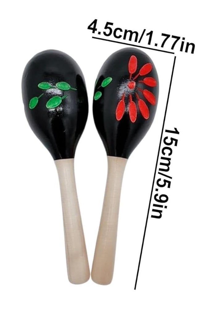 MegArya 2pcs Baby Maracas – Colorful Wooden Shaker Toys for Toddlers & Kids - Image 2