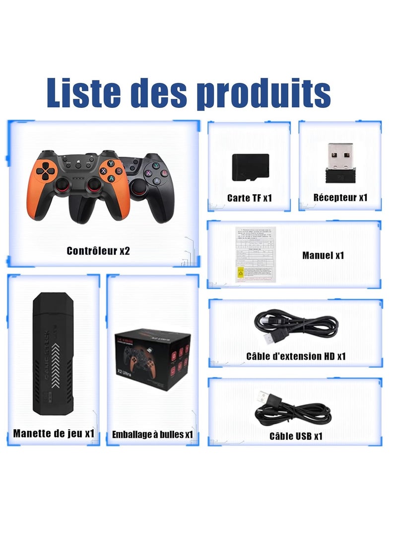 X2 Ultra Game Stick 4k 64/128/256G 35000/40000/58000 Games Retro Console UItra Game Stick HD Video Game Console Double Wireless 2.4G Controller 64G - Image 5