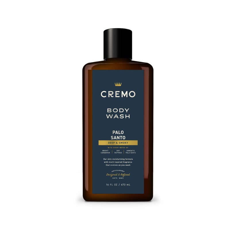 Cremo Body Wash Men, Notes of Bright Cardamom, Dry Papyrus and Aromatic Palo Santo, 16 Fl Oz - Image 1