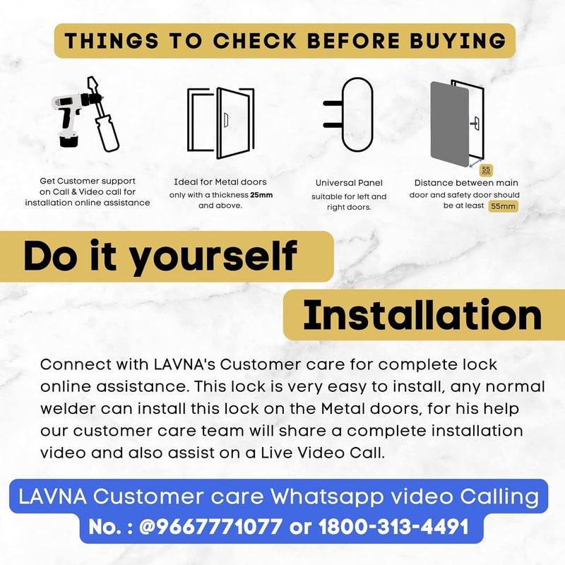 LAVNA قفل باب معدني إلكتروني ذكي LE50 مع تطبيق موبايل بلوتوث، بصمة، بطاقة RFID، إدخال رقم سري ومفتاح يدوي للوصول إلى الأبواب المعدنية | قفل باب ذكي للمنزل والمكتب (أسود ورمادي) - Image 4