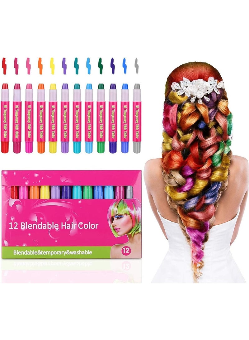 مسحوق ، مجموعة مسحوق مسحوق مؤقتة ، مسحوق مسحوق مسحوق معدني لامع هدية عيد ميلاد فتاة ، مجموعة مسح مسح مسح يمكن غسلها بالألوان مناسبة للأطفال لحفلات صبغة الشعر ، Cosplay ، 12 لون - Image 1