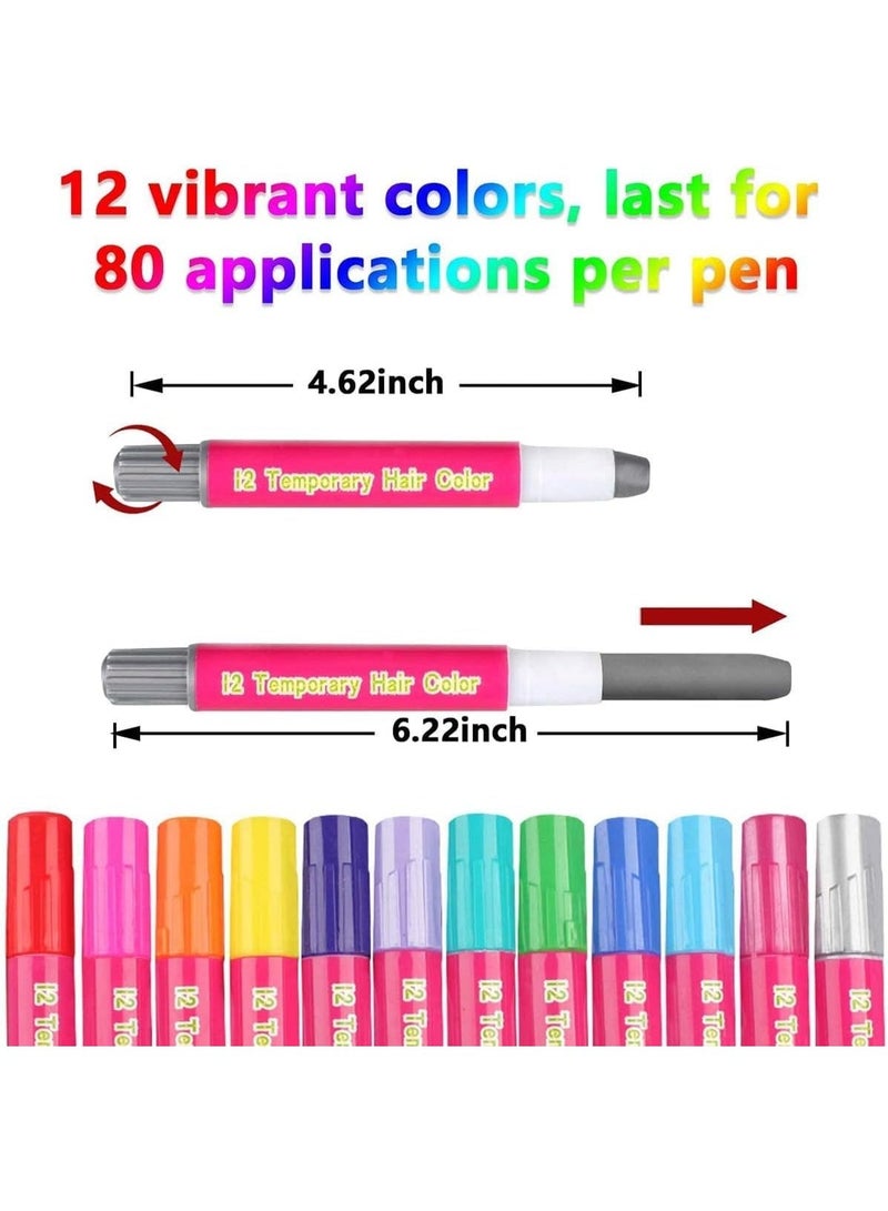 مسحوق ، مجموعة مسحوق مسحوق مؤقتة ، مسحوق مسحوق مسحوق معدني لامع هدية عيد ميلاد فتاة ، مجموعة مسح مسح مسح يمكن غسلها بالألوان مناسبة للأطفال لحفلات صبغة الشعر ، Cosplay ، 12 لون - Image 2