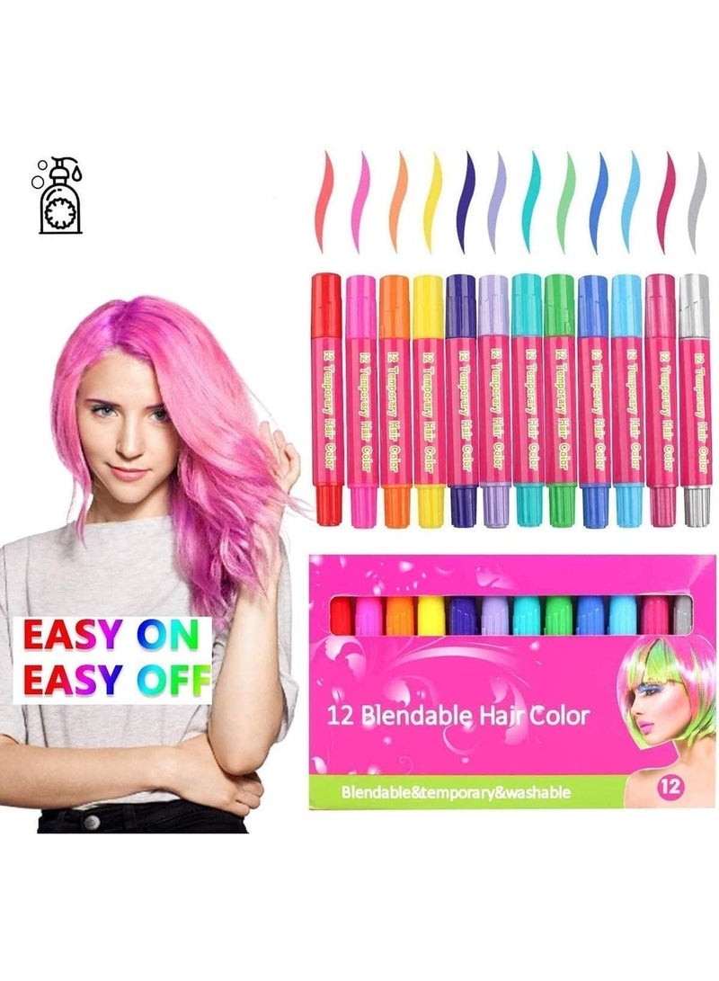 مسحوق ، مجموعة مسحوق مسحوق مؤقتة ، مسحوق مسحوق مسحوق معدني لامع هدية عيد ميلاد فتاة ، مجموعة مسح مسح مسح يمكن غسلها بالألوان مناسبة للأطفال لحفلات صبغة الشعر ، Cosplay ، 12 لون - Image 3