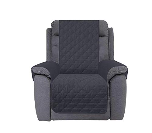 CHHKON Waterproof Nonslip Recliner Cover Stay in Place, Dog Couch Chair Cover Furniture Protector, Ideal Loveseat Slipcovers for Pets and Kids (Dark Grey, 23'') - Image 1