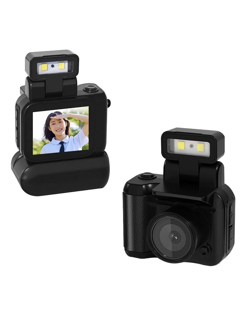 Digital Camera Ultra Mini Size, Fashionable Pocket Keychain Camera, Keychain Photo Video Camera, Retro Portable Mini Pixel Camera with Flash Light for Indoor Outdoor (with 32G - Image 1
